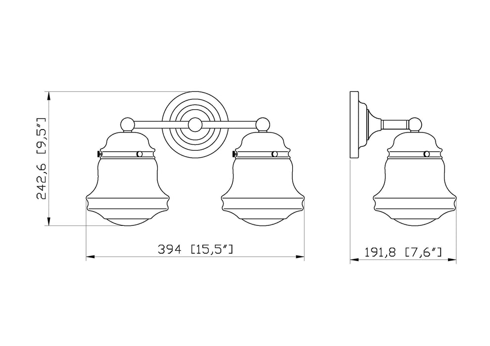Vanity Z-Lite 735-2V-MB Matte Black Vaughn 2 Light Vanity Z-Lite
