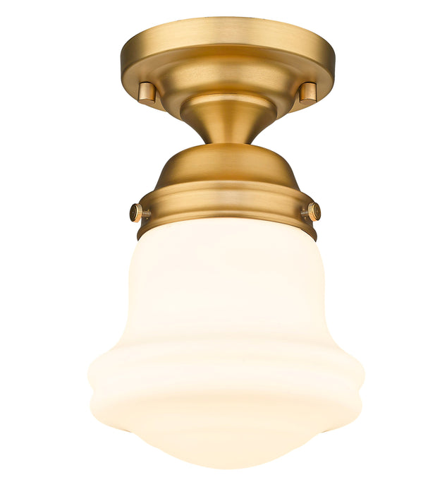 Flush Mount Z-Lite 735F1-HBR Heritage Brass Vaughn 1 Light Flush Mount Z-Lite