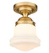 Flush Mount Z-Lite 735F10-HBR Heritage Brass Vaughn 1 Light Flush Mount Z-Lite