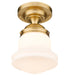 Flush Mount Z-Lite 735F10-HBR Heritage Brass Vaughn 1 Light Flush Mount Z-Lite
