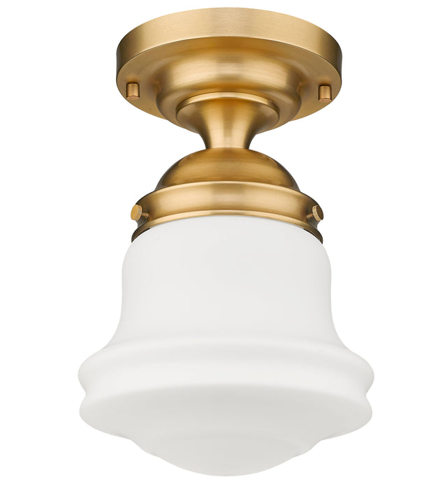 Flush Mount Z-Lite 735F10-HBR Heritage Brass Vaughn 1 Light Flush Mount Z-Lite