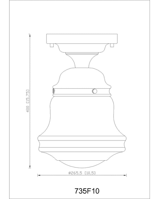 Flush Mount Z-Lite 735F10-LG Luxe Gold Vaughn 1 Light Flush Mount Z-Lite