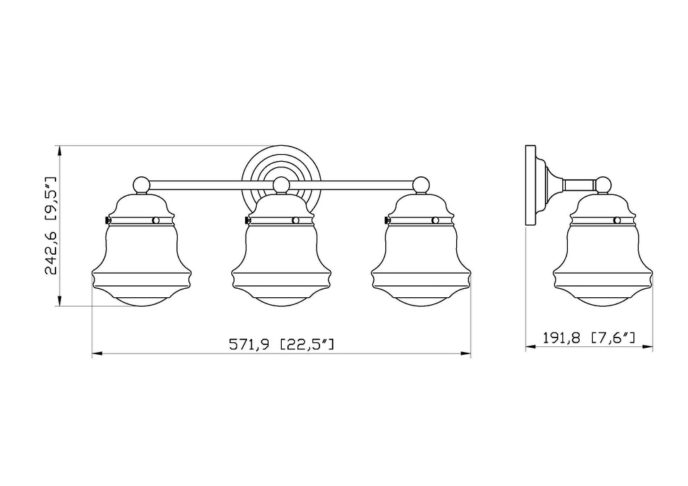Vanity Z-Lite 736-3V-BN Brushed Nickel Vaughn 3 Light Vanity Z-Lite