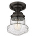 Flush Mount Z-Lite 736F1-BRZ Bronze Vaughn 1 Light Flush Mount Z-Lite