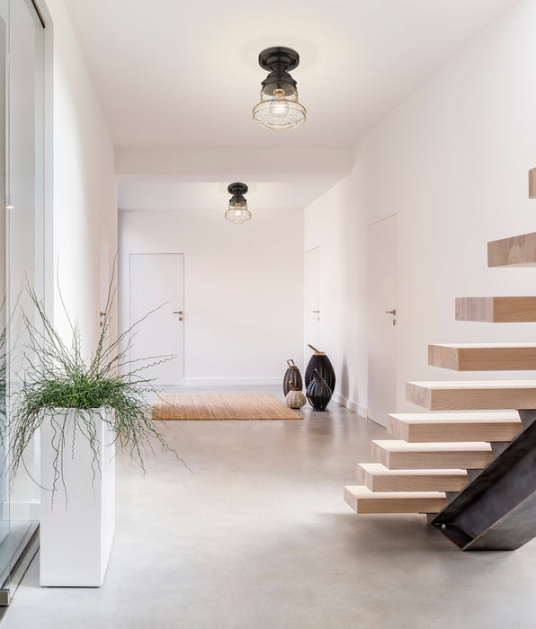 Flush Mount Z-Lite 736F1-BRZ Bronze Vaughn 1 Light Flush Mount Z-Lite