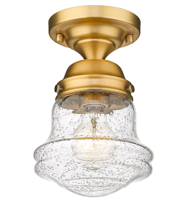 Flush Mount Z-Lite 736F1-HBR Heritage Brass Vaughn 1 Light Flush Mount Z-Lite