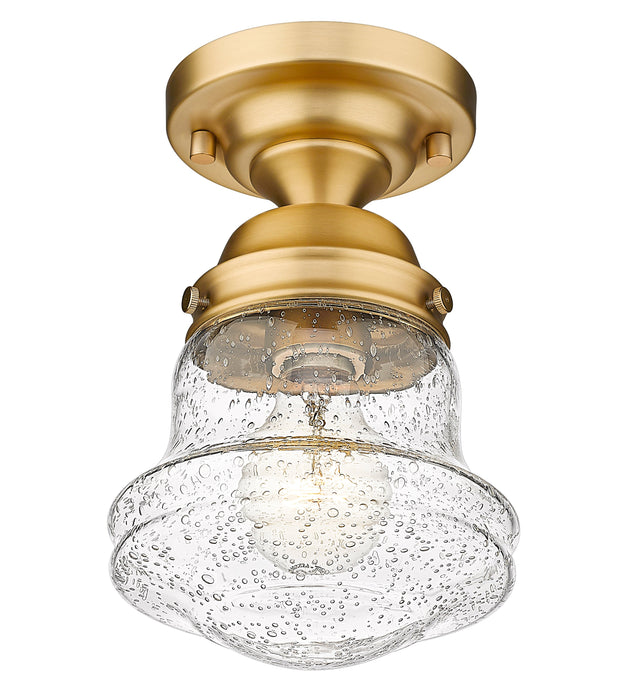 Flush Mount Z-Lite 736F1-HBR Heritage Brass Vaughn 1 Light Flush Mount Z-Lite