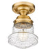 Flush Mount Z-Lite 736F1-HBR Heritage Brass Vaughn 1 Light Flush Mount Z-Lite