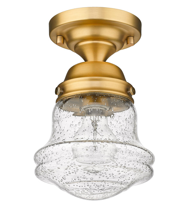 Flush Mount Z-Lite 736F1-HBR Heritage Brass Vaughn 1 Light Flush Mount Z-Lite