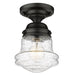 Flush Mount Z-Lite 736F1-MB Matte Black Vaughn 1 Light Flush Mount Z-Lite