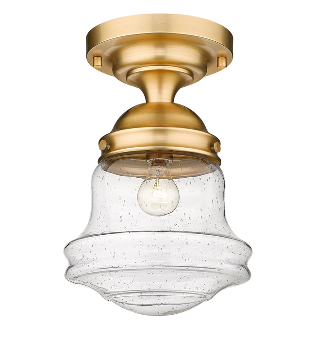 Flush Mount Z-Lite 736F10-HBR Heritage Brass Vaughn 1 Light Flush Mount Z-Lite