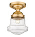 Flush Mount Z-Lite 736F10-HBR Heritage Brass Vaughn 1 Light Flush Mount Z-Lite