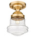 Flush Mount Z-Lite 736F10-HBR Heritage Brass Vaughn 1 Light Flush Mount Z-Lite