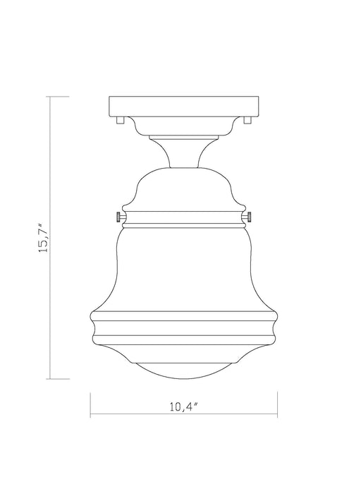 Flush Mount Z-Lite 736F10-HBR Heritage Brass Vaughn 1 Light Flush Mount Z-Lite