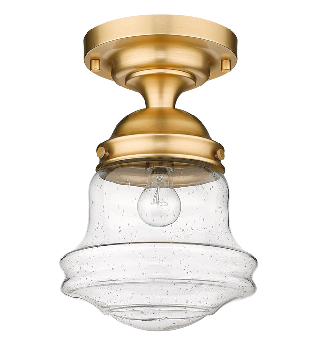 Flush Mount Z-Lite 736F10-HBR Heritage Brass Vaughn 1 Light Flush Mount Z-Lite