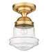 Flush Mount Z-Lite 736F10-HBR Heritage Brass Vaughn 1 Light Flush Mount Z-Lite
