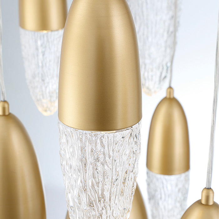 Eurofase 43859-038 Ecrou 30" Satin Gold Paint LED Chandelier