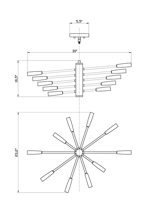 Chandelier Z-Lite 737-10CH Chrome Ascension 10 Light Chandelier Z-Lite