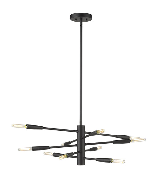 Chandelier Z-Lite 737-10MB Matte Black Ascension 10 Light Chandelier Z-Lite