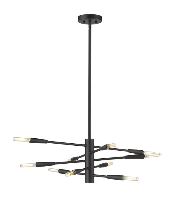 Chandelier Z-Lite 737-10MB Matte Black Ascension 10 Light Chandelier Z-Lite