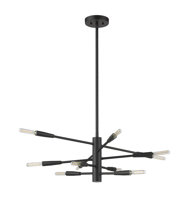 Chandelier Z-Lite 737-10MB Matte Black Ascension 10 Light Chandelier Z-Lite