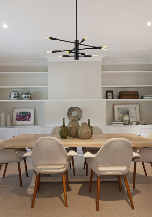 Chandelier Z-Lite 737-10MB Matte Black Ascension 10 Light Chandelier Z-Lite