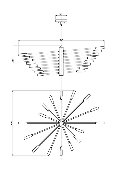 Chandelier Z-Lite 737-16CH Chrome Ascension 16 Light Chandelier Z-Lite