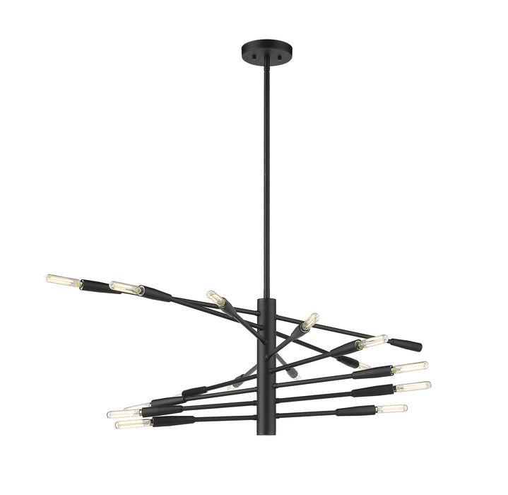 Chandelier Z-Lite 737-16MB Matte Black Ascension 16 Light Chandelier Z-Lite