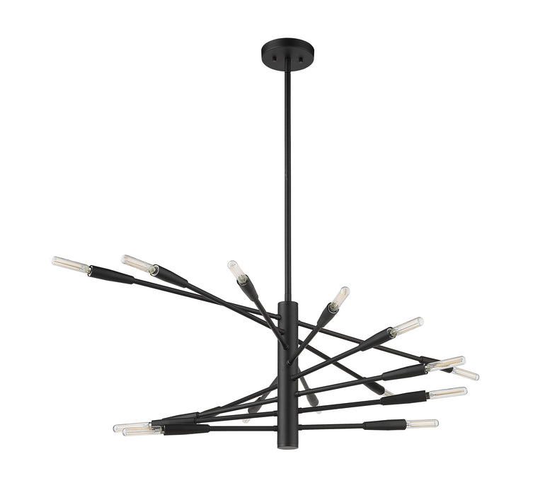 Chandelier Z-Lite 737-16MB Matte Black Ascension 16 Light Chandelier Z-Lite
