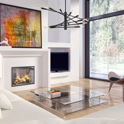 Chandelier Z-Lite 737-16MB Matte Black Ascension 16 Light Chandelier Z-Lite