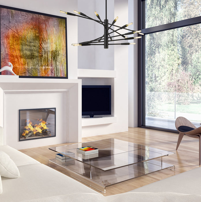 Chandelier Z-Lite 737-16MB Matte Black Ascension 16 Light Chandelier Z-Lite