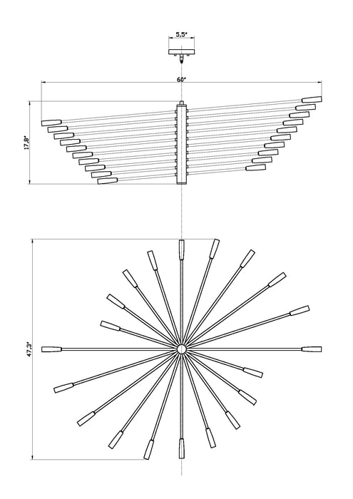 Chandelier Z-Lite 737-20CH Chrome Ascension 20 Light Chandelier Z-Lite