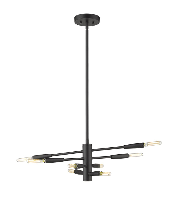 Chandelier Z-Lite 737-8MB Matte Black Ascension 8 Light Chandelier Z-Lite