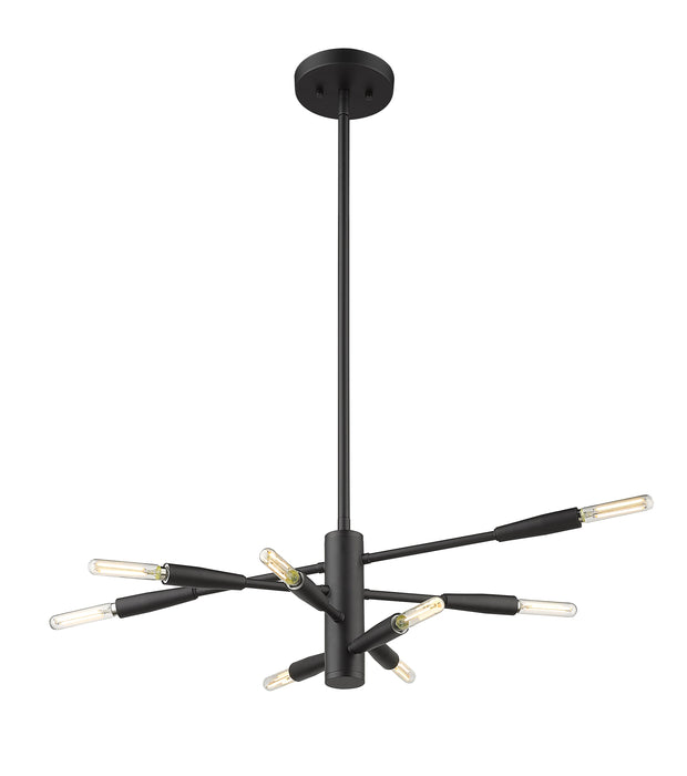 Chandelier Z-Lite 737-8MB Matte Black Ascension 8 Light Chandelier Z-Lite