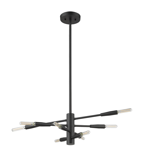 Chandelier Z-Lite 737-8MB Matte Black Ascension 8 Light Chandelier Z-Lite