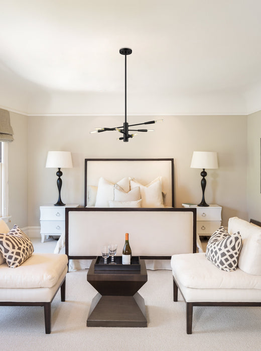 Chandelier Z-Lite 737-8MB Matte Black Ascension 8 Light Chandelier Z-Lite