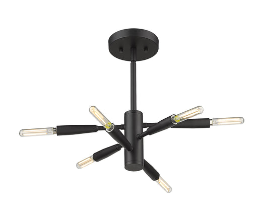Semi Flush Mount Z-Lite 737SF6-MB Matte Black Ascension 6 Light Semi Flush Mount Z-Lite