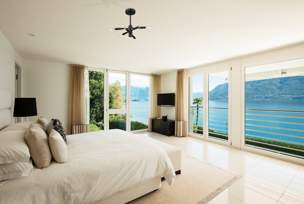 Semi Flush Mount Z-Lite 737SF6-MB Matte Black Ascension 6 Light Semi Flush Mount Z-Lite