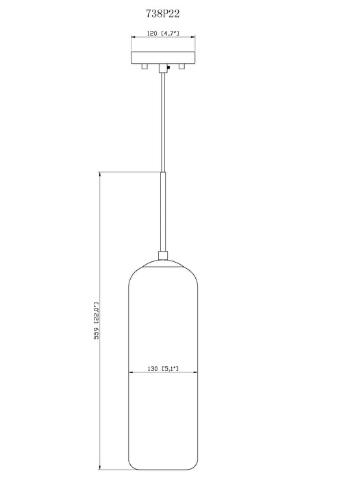 Pendant Z-Lite 738P22-BN Brushed Nickel Monty 1 Light Pendant Z-Lite