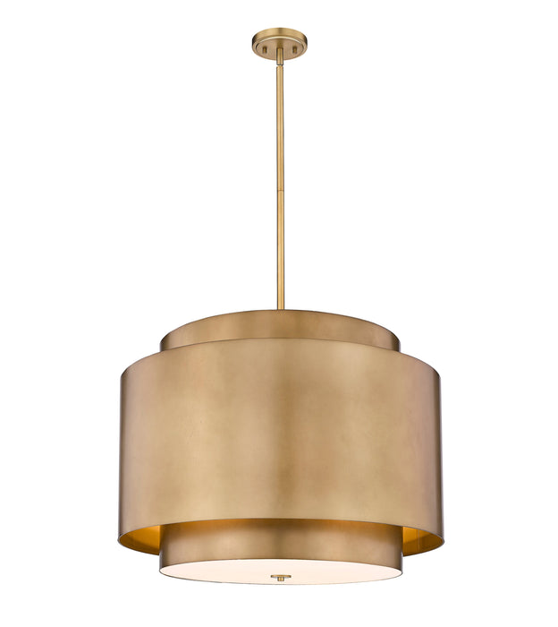 Chandelier Z-Lite 739P32-RB Rubbed Brass Harlech 4 Light Chandelier Z-Lite