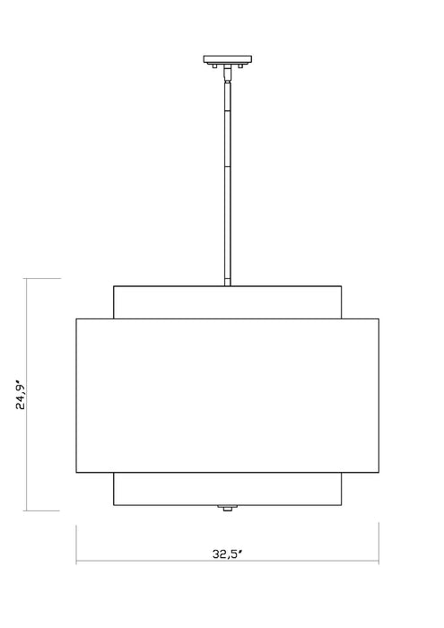 Chandelier Z-Lite 739P32-RB Rubbed Brass Harlech 4 Light Chandelier Z-Lite