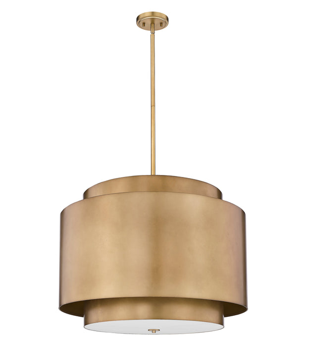 Chandelier Z-Lite 739P32-RB Rubbed Brass Harlech 4 Light Chandelier Z-Lite