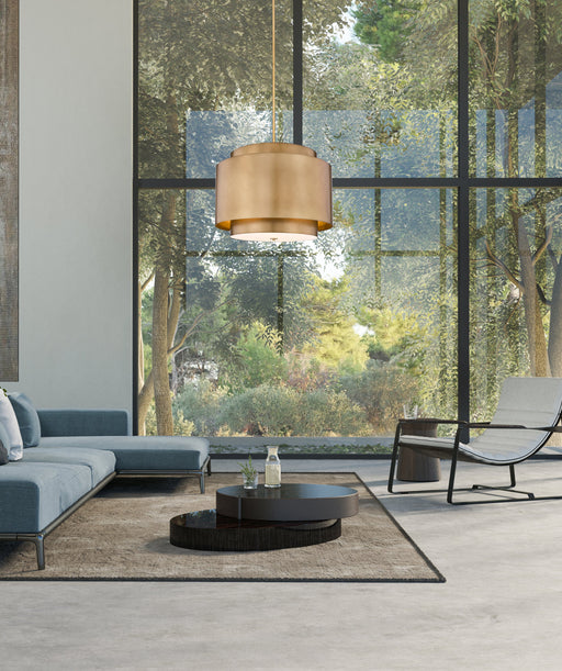 Chandelier Z-Lite 739P32-RB Rubbed Brass Harlech 4 Light Chandelier Z-Lite