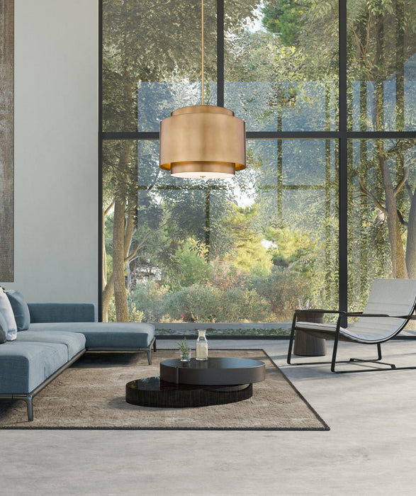 Chandelier Z-Lite 739P32-RB Rubbed Brass Harlech 4 Light Chandelier Z-Lite