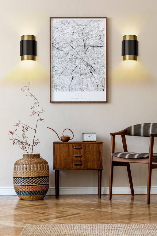 Wall Sconce Z-Lite 739S-BRZ-RB Bronze + Rubbed Brass Harlech 2 Light Wall Sconce Z-Lite