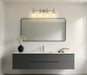 Vanity Light Thesis 207699A Andrea 32 inch 4 light Polished Nickel Vanity Light with Clear Ribbed Glass Shades THESIS