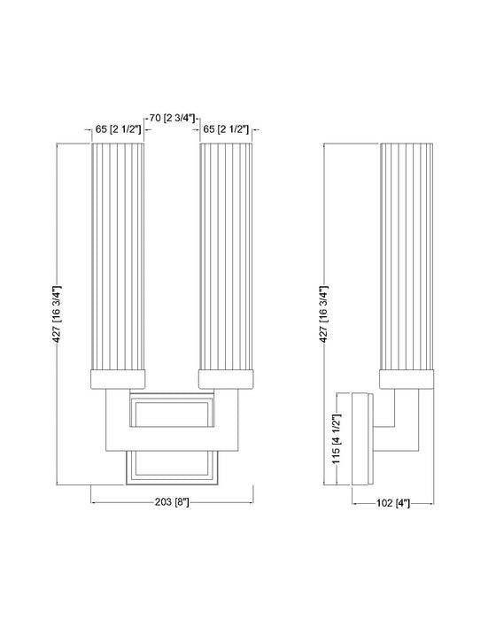 Wall Sconce Z-Lite 740-2S-BN Brushed Nickel Beau 2 Light Wall Sconce Z-Lite