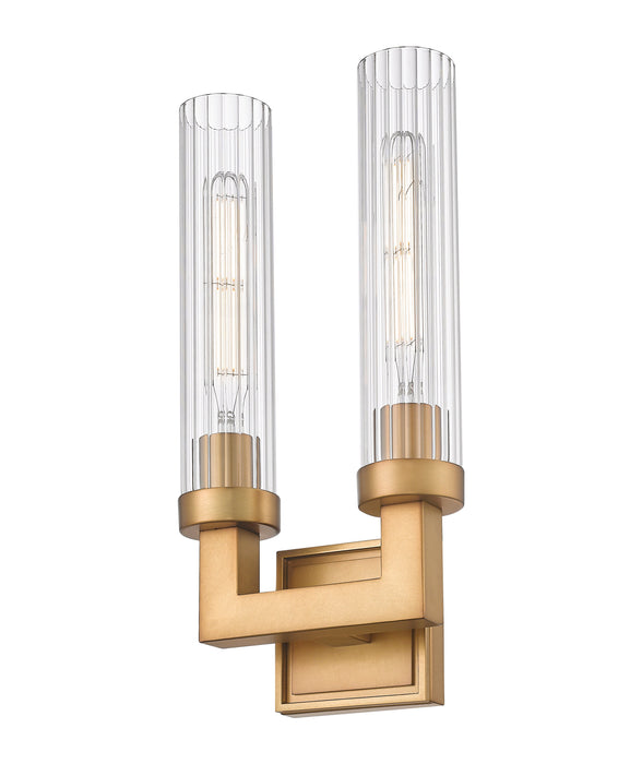 Wall Sconce Z-Lite 740-2S-RB Rubbed Brass Beau 2 Light Wall Sconce Z-Lite