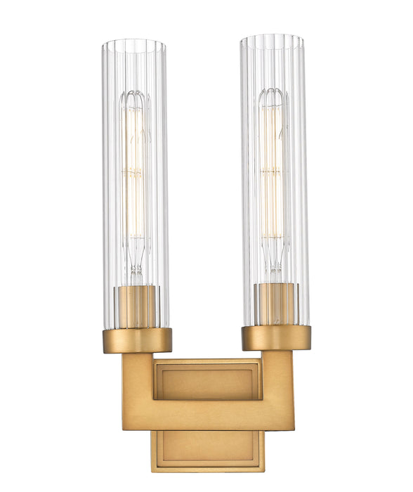 Wall Sconce Z-Lite 740-2S-RB Rubbed Brass Beau 2 Light Wall Sconce Z-Lite