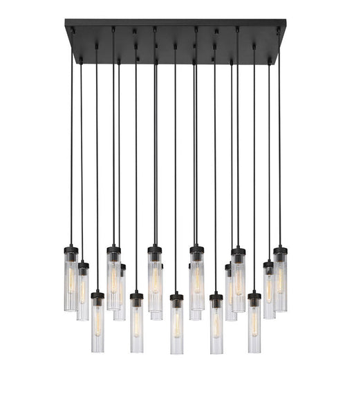 Linear Chandelier Z-Lite 740P-17L-MB Matte Black Beau 17 Light Linear Chandelier Z-Lite